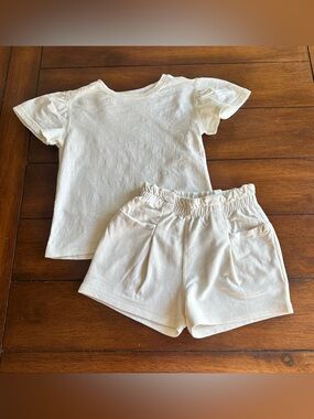Easy Peasy Cream Short Set | Size 3T